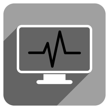 Darbe düz kare simgesini uzun gölge ile izleme