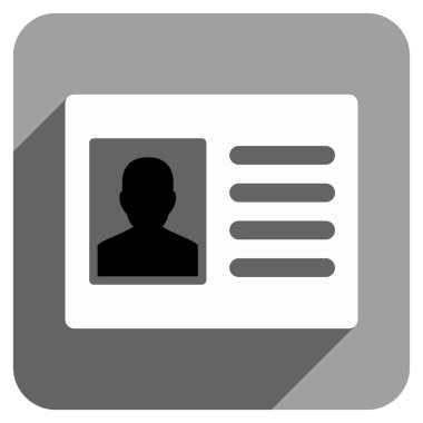 Uzun gölge ile hasta hesap düz kare simgesi