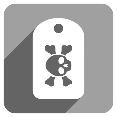 Morgue Tag Flat Square Icon with Long Shadow