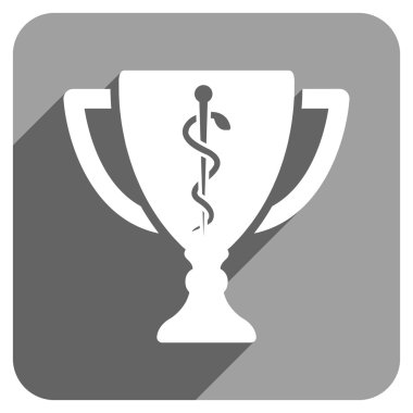 Medical Cup Flat Square Icon with Long Shadow