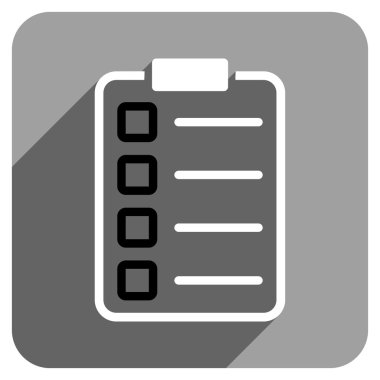 Uzun gölge ile test formu düz kare simgesi