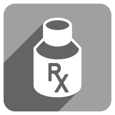 Uzun gölge ile alış irsaliyesi şişe düz kare simgesi