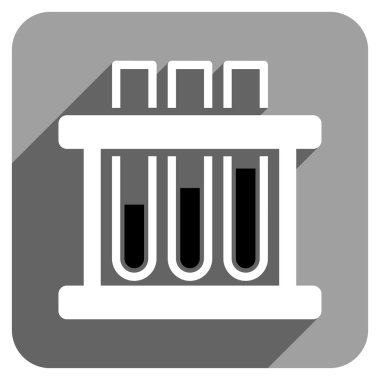 Uzun gölge ile test tüpleri düz kare simgesi