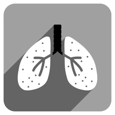Uzun gölge ile akciğerler düz kare simgesi