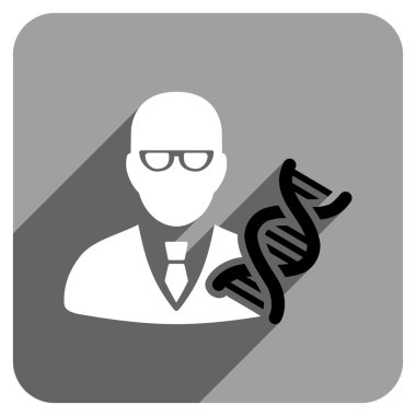 Uzun gölge ile genetik mühendisi düz kare simgesi