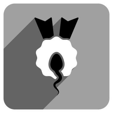 Uzun gölge ile sperm kazanan düz kare simgesi