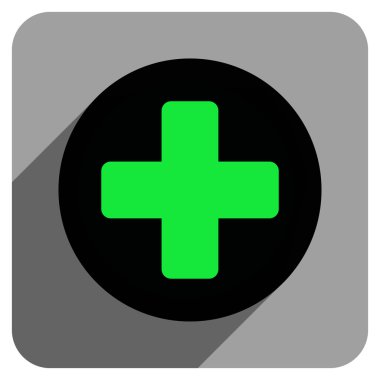 Medicine Flat Square Icon with Long Shadow