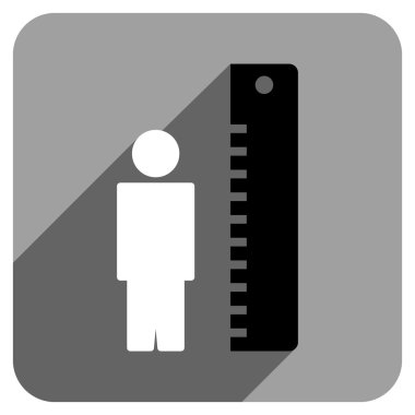 Uzun Gölge adam yüksekliği metre düz kare simgesi