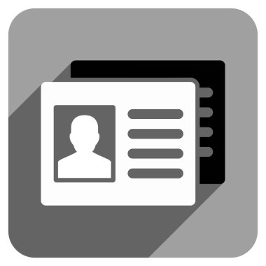 Uzun gölge ile hasta hesapları düz kare simgesi