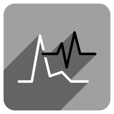 Uzun gölge ile EKG düz kare simgesi