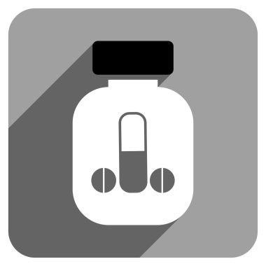 Uzun gölge ile erkek tıp düz kare simgesi