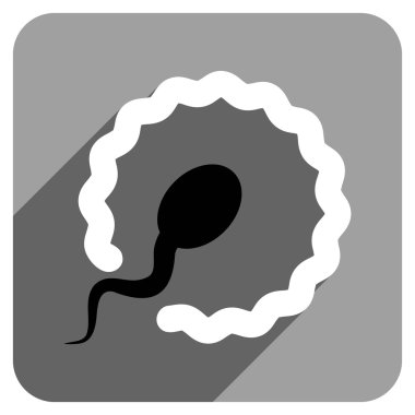 Uzun gölge ile yumurta döllenme düz kare simgesi