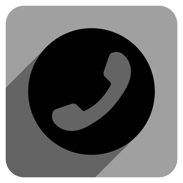 Phone Number Flat Square Icon with Long Shadow — Διανυσματικό Αρχείο