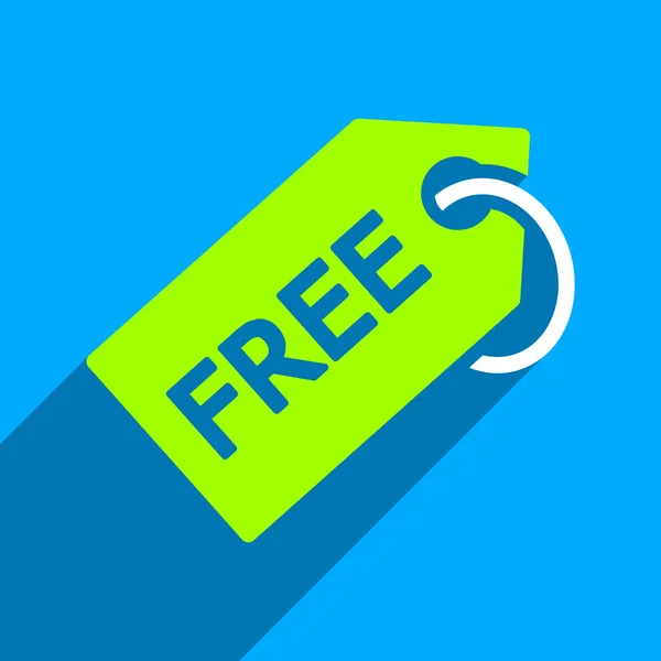 Etiqueta gratis Icono cuadrado plano con sombra larga — Vector de stock