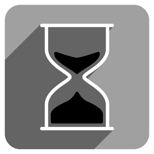 Timglas platt Square ikon med Long Shadow — Stock vektor