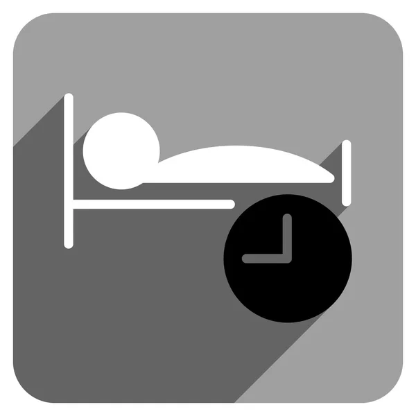 Sleep Time Flat Square Icon with Long Shadow — Stock Vector