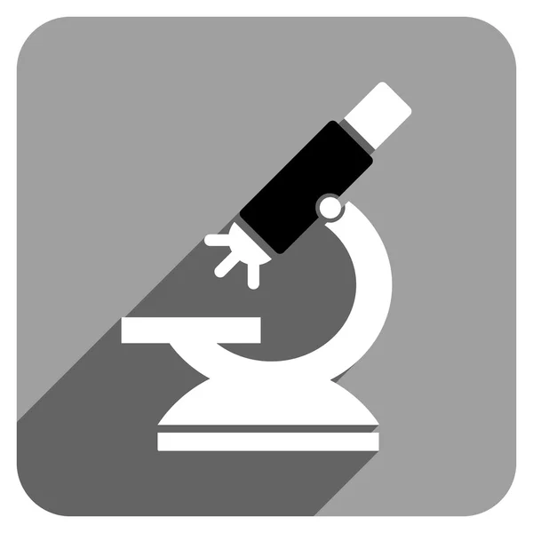 Labs Microscope Flat Square Icon with Long Shadow - Stok Vektor