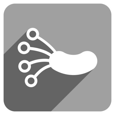 Infection Microbe Flat Square Icon with Long Shadow