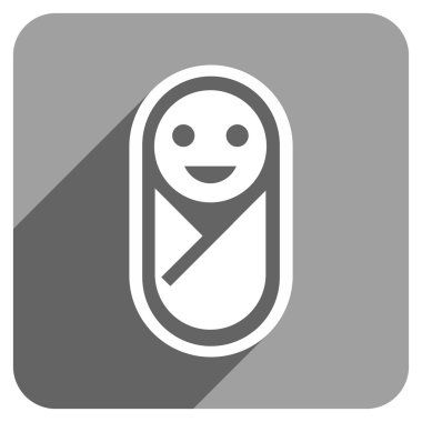 Uzun gölge ile bebek düz kare simgesi