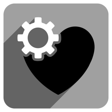 Uzun gölge ile kalp ameliyatı düz kare simgesi