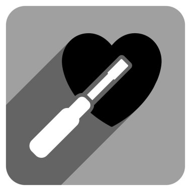 Kalp düz kare simgesi ile uzun gölge ayarlama