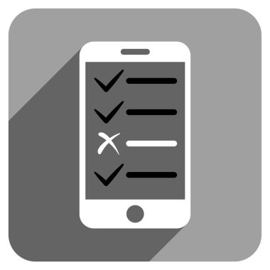 Uzun gölge ile hareket eden Test düz kare simgesi