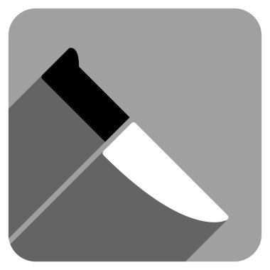 Uzun gölge ile bıçak düz kare simgesi