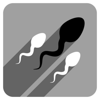 Uzun gölge ile sperm düz kare simgesi