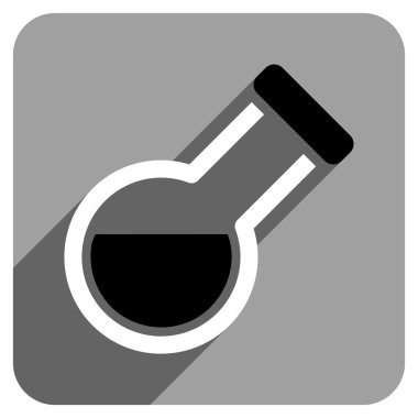 Retort Flat Square Icon with Long Shadow