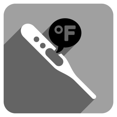 Uzun gölge ile Fahrenheit sıcaklık düz kare simgesi