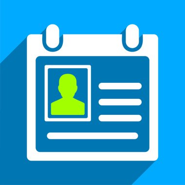 Uzun gölge ile kişisel rozet düz kare simgesi