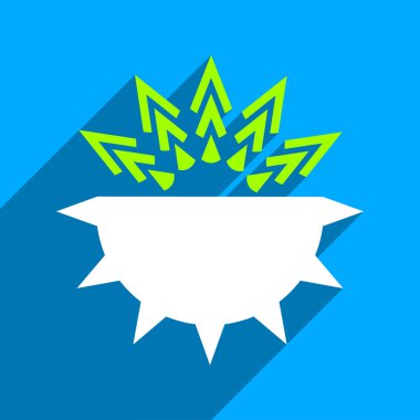 Uzun gölge ile viral yapısı düz kare simgesi