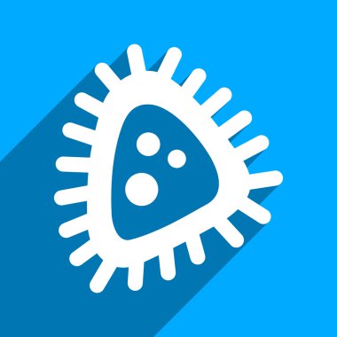 Micro Parasite Flat Square Icon with Long Shadow