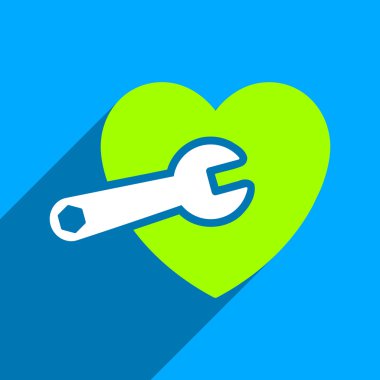 Uzun gölge ile kalp ameliyatı düz kare simgesi