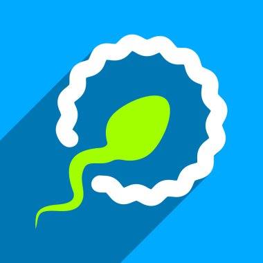 Uzun gölge ile sperm penetrasyon düz kare simgesi