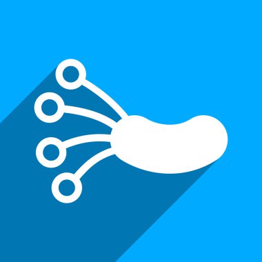 Infection Microbe Flat Square Icon with Long Shadow