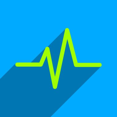 Pulse Flat Square Icon with Long Shadow