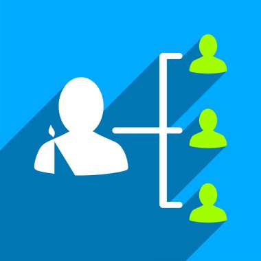 Hasta ilişkileri uzun gölge ile kare simgesi düz