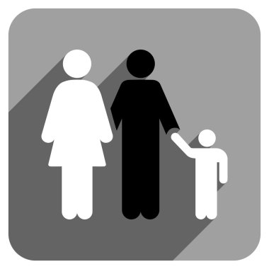 Uzun gölge ile aile düz kare simgesi