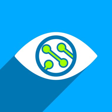 Uzun gölge ile akıllı Lens düz kare simgesi