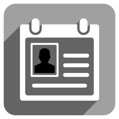 Uzun gölge ile kişisel rozet düz kare simgesi