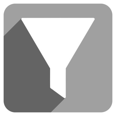 Filter Flat Square Icon with Long Shadow