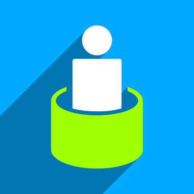 Uzun gölge ile hasta yalıtım düz kare simgesi