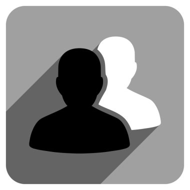 Uzun gölge ile hasta düz kare simgesi