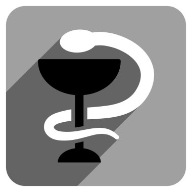 Uzun gölge ile yılan Kupası düz kare simgesi