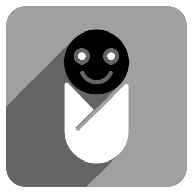 Uzun gölge ile bebek düz kare simgesi