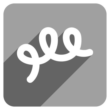 Uzun gölge ile spiral basili düz kare simgesi