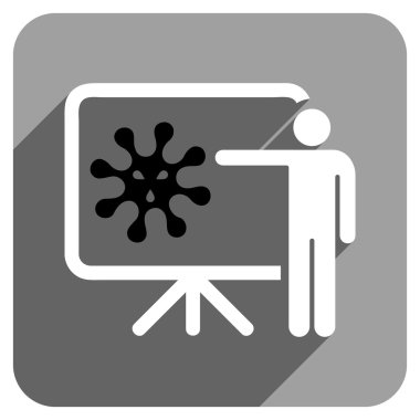 Uzun gölge ile virüs ders düz kare simgesi