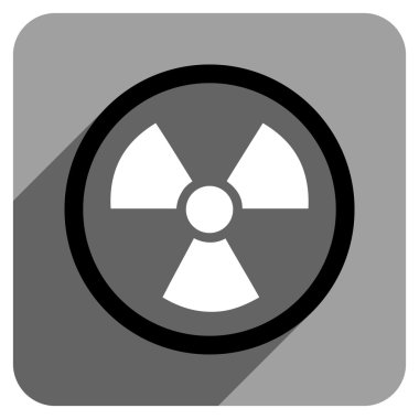 Uzun gölge ile radyasyon tehlike düz kare simgesi