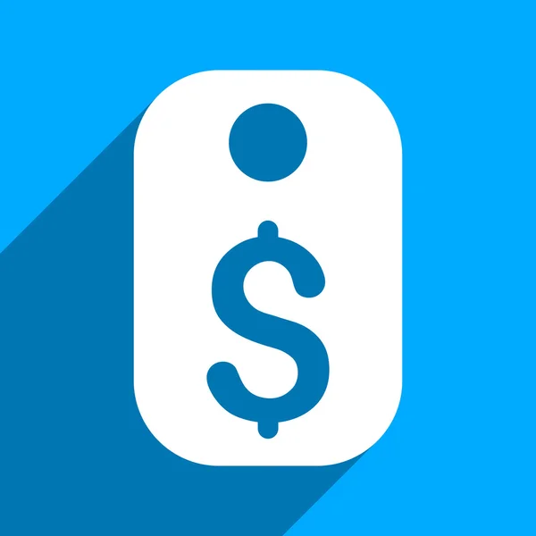 Price Tag Flat Square Icon with Long Shadow — ストックベクタ